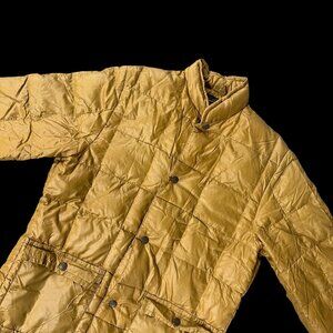 Vintage Eddie Bauer USA 1970s Honey Gold Goose Down Quilted Jacket Coat Size S